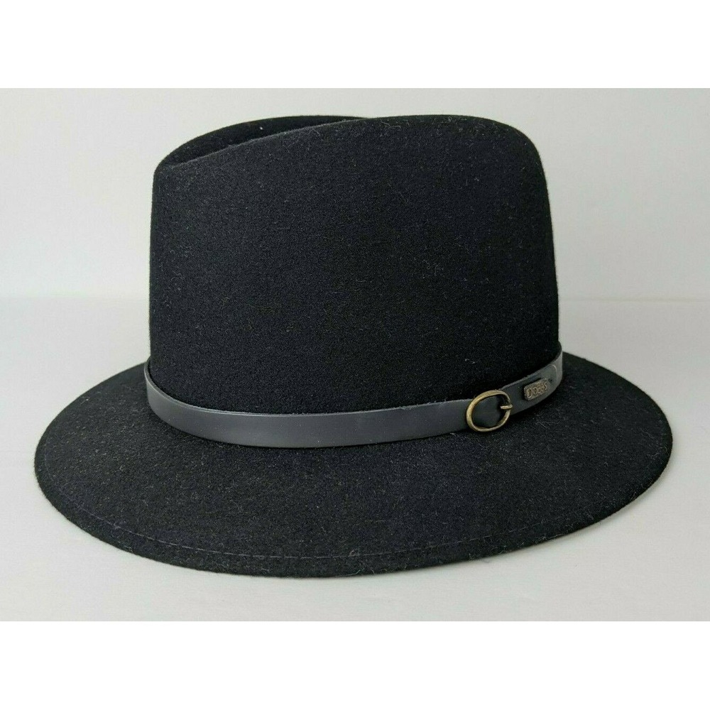 Mens Dobbs Black Wool Fedora Hat Carl sz 7 / 56
